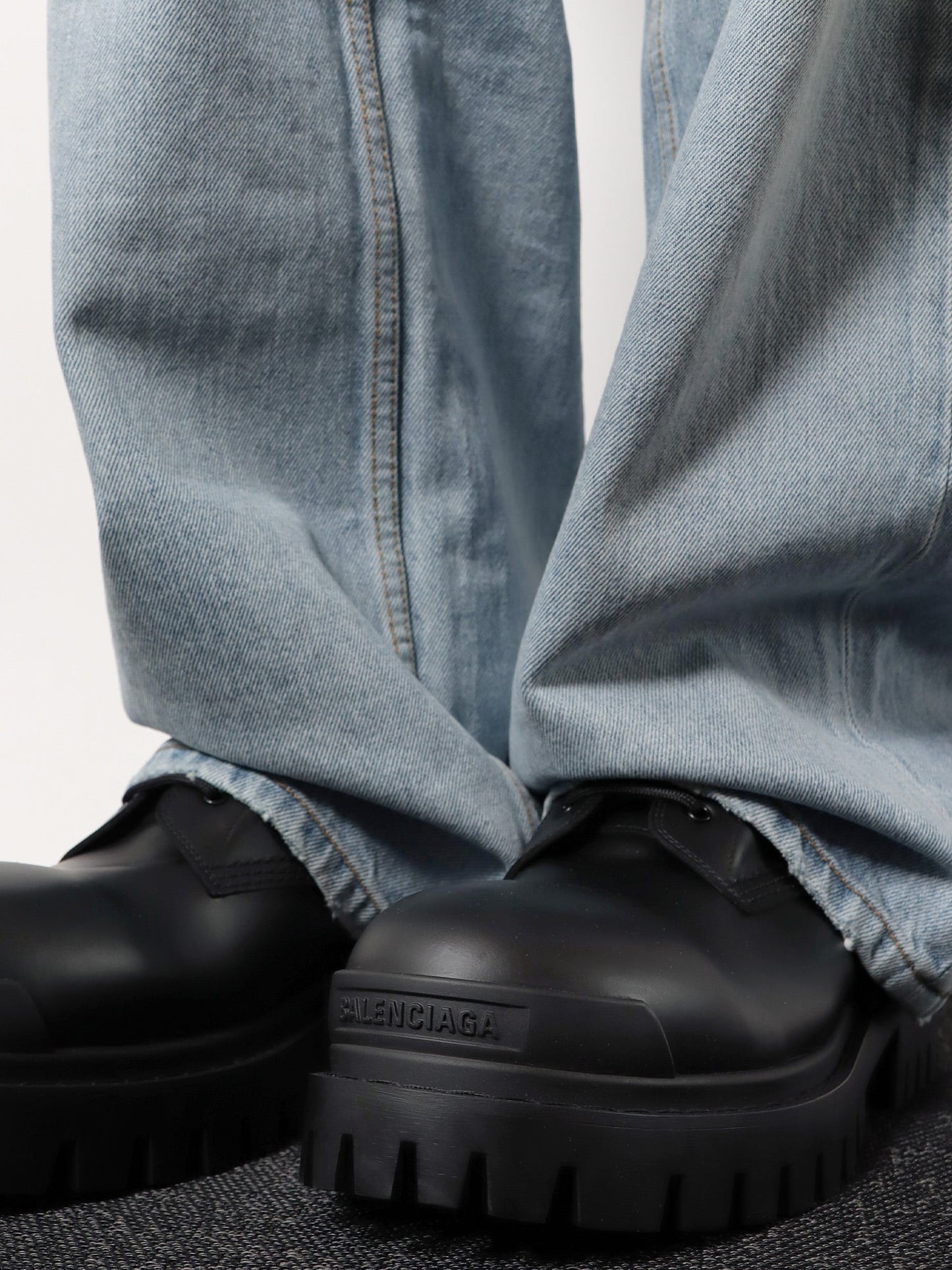 Balenciaga Leather Boots With Maxi Rubber Sole