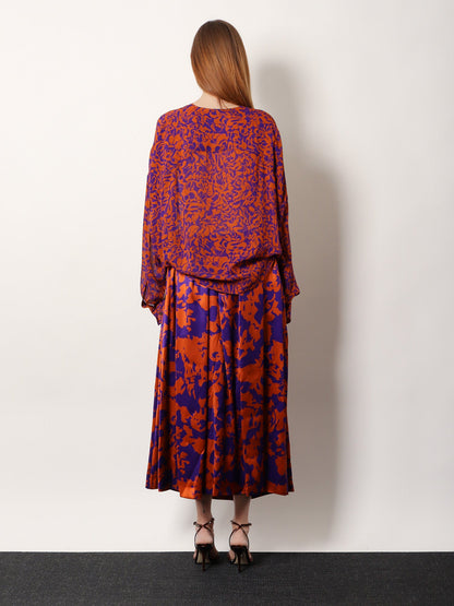 Dries Van Noten Camiel cotton shirt with multicolor print - Orange