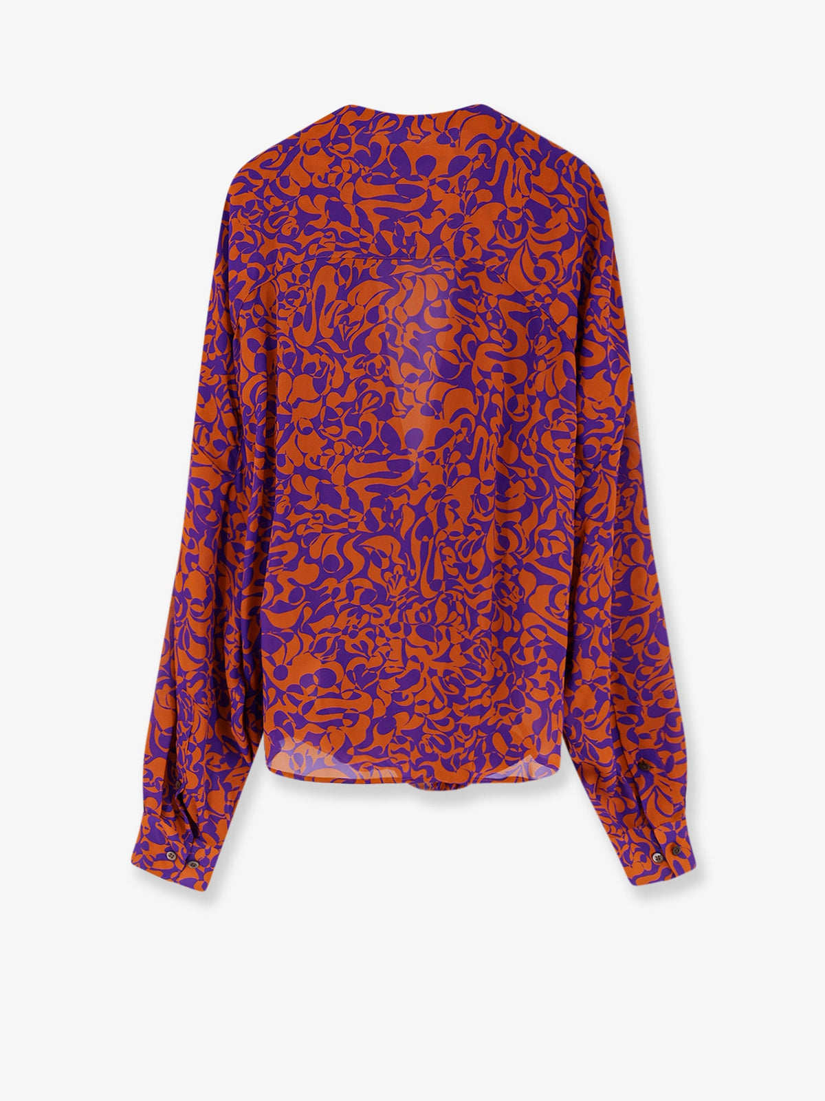 Dries Van Noten Camiel cotton shirt with multicolor print - Orange