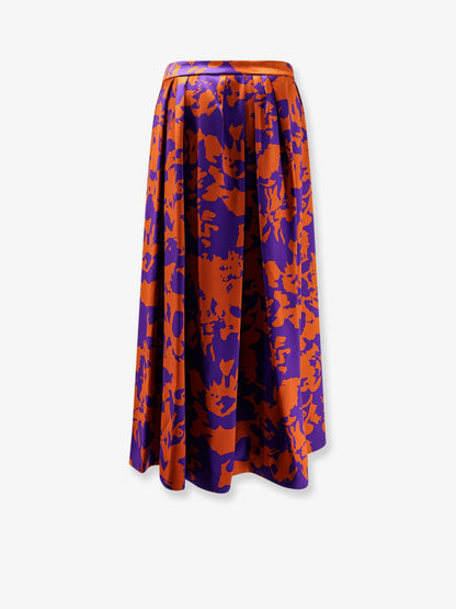 Dries Van Noten Soni skirt in printed viscose - Orange