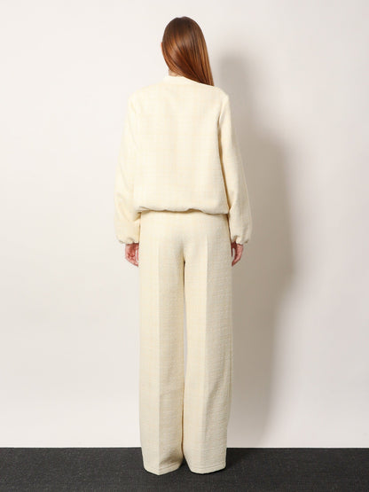 Gucci Cotton blend trousers with checked pattern - Beige White