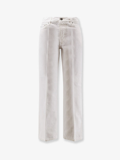 Toteme White denim trousers with flared bottom - Offwhite
