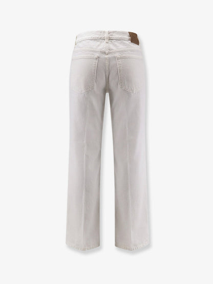 Toteme White denim trousers with flared bottom - Offwhite