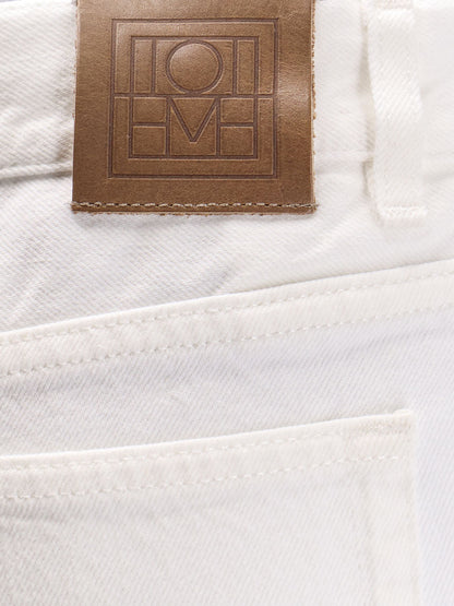 Toteme White denim trousers with flared bottom - Offwhite