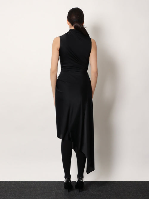 Balenciaga Stretch fabric long asymmetrical dress - Black