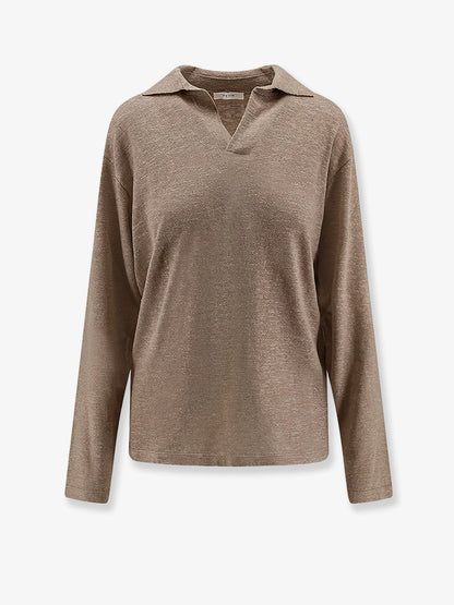 The Row Niosa Polo Shirt In Cotton And Linen