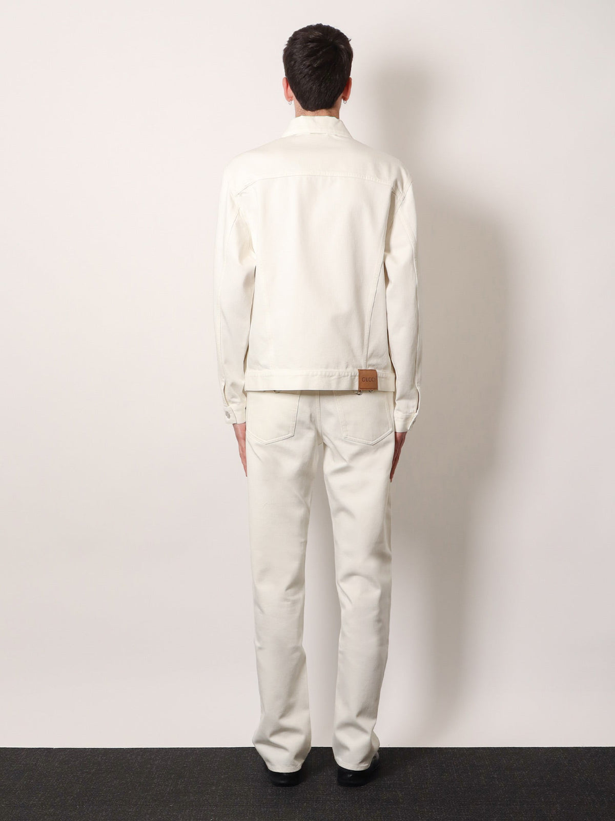 Gucci Denim trousers with metal Horsebit detail on the back - White