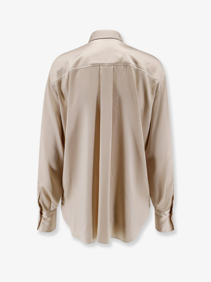 Brunello Cucinelli Silk shirt with Monili detail - Sand
