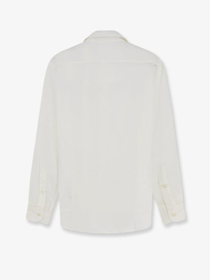 MC2 Saint Barth Cotton shirt with front embroidered logo - Cream