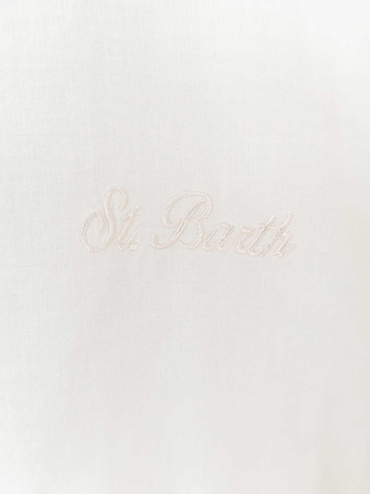 MC2 Saint Barth Cotton shirt with front embroidered logo - Cream