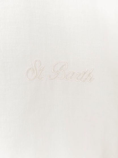 MC2 Saint Barth Cotton shirt with front embroidered logo - Cream