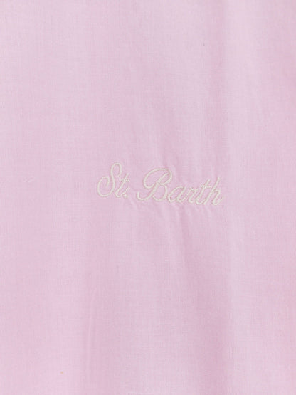 MC2 Saint Barth Cotton shirt with front embroidered logo - Pink