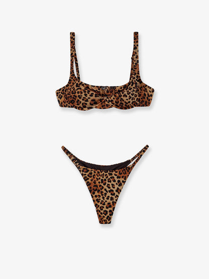 MC2 Saint Barth Perlamir nylon bikini with animal print - Sandleopard