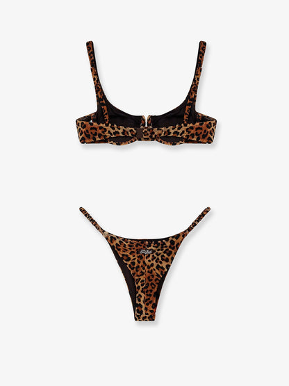 MC2 Saint Barth Perlamir nylon bikini with animal print - Sandleopard