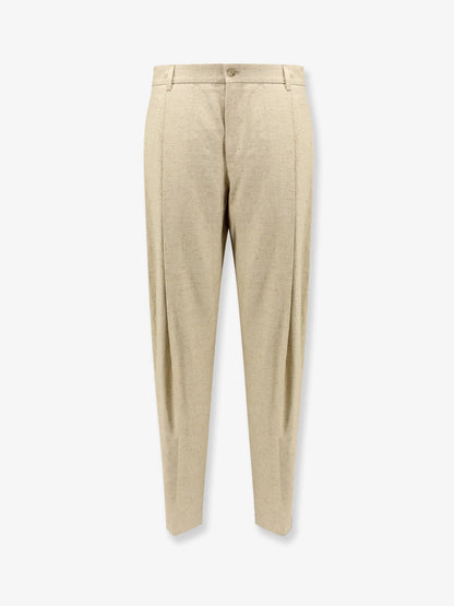 Dolce & Gabbana Hemp, Linen And Silk Trousers With Tweed Effect
