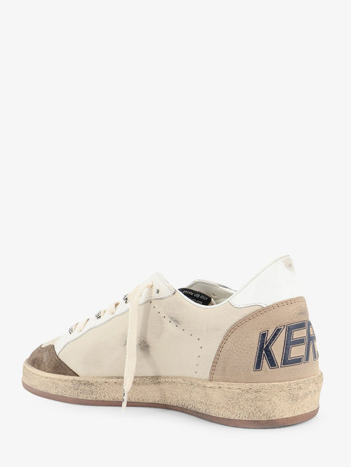 Golden Goose Leather Ballstar with iconic side logo - Creamwhitelight Greymarbleblue