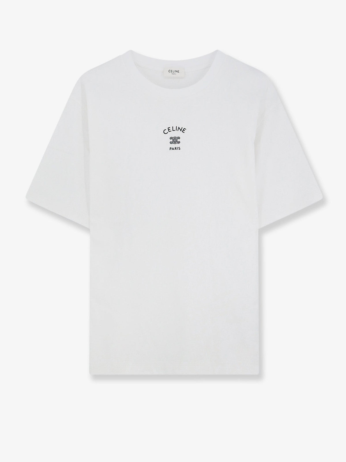 Celine Cotton blend T-shirt with front logo print - Offwhiteblack