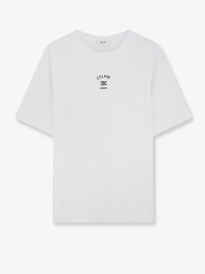 Celine Cotton blend T-shirt with front logo print - Offwhiteblack