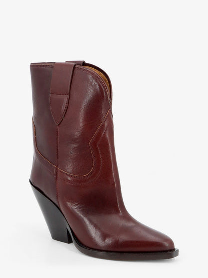 Isabel Marant Leyane leather boots - Mahogany