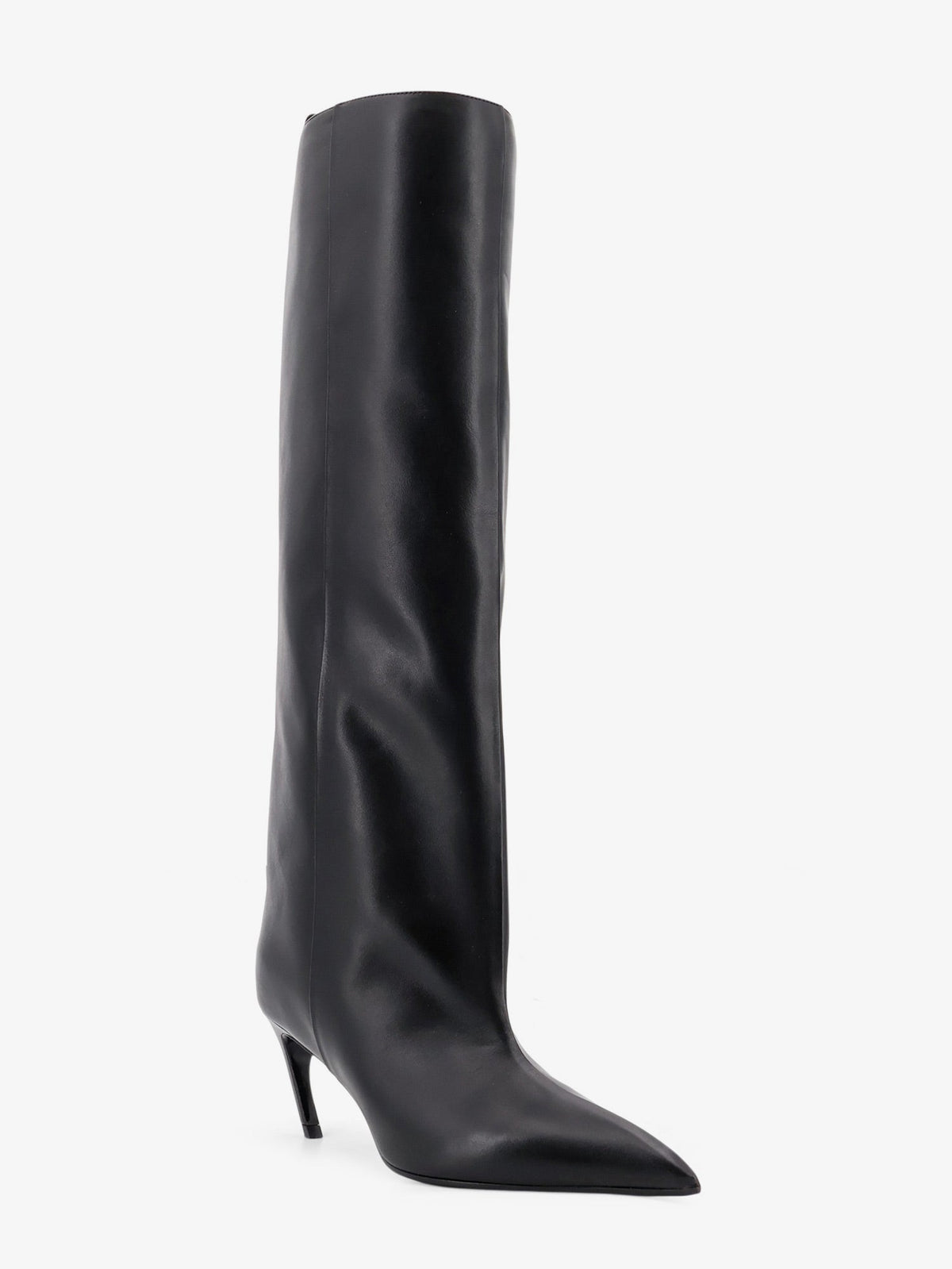 The Attico Lea leather boots - Black