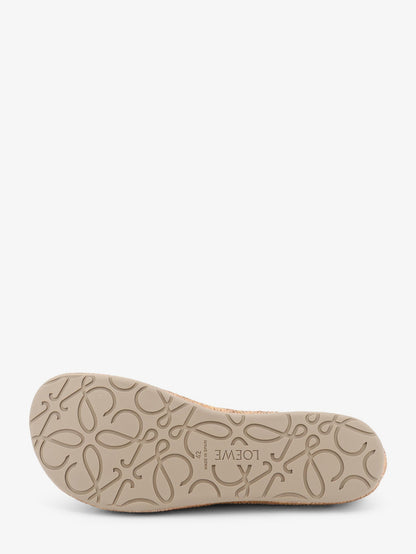 Loewe Rio suede and raffia loafers - Stone Grey