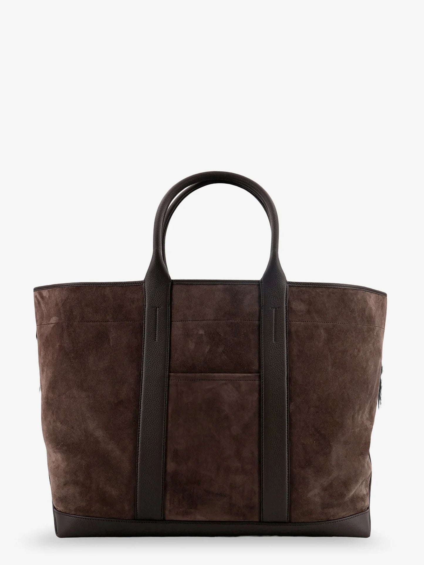 TOM FORD - Suede shopping bag with logo engraved on the bottom