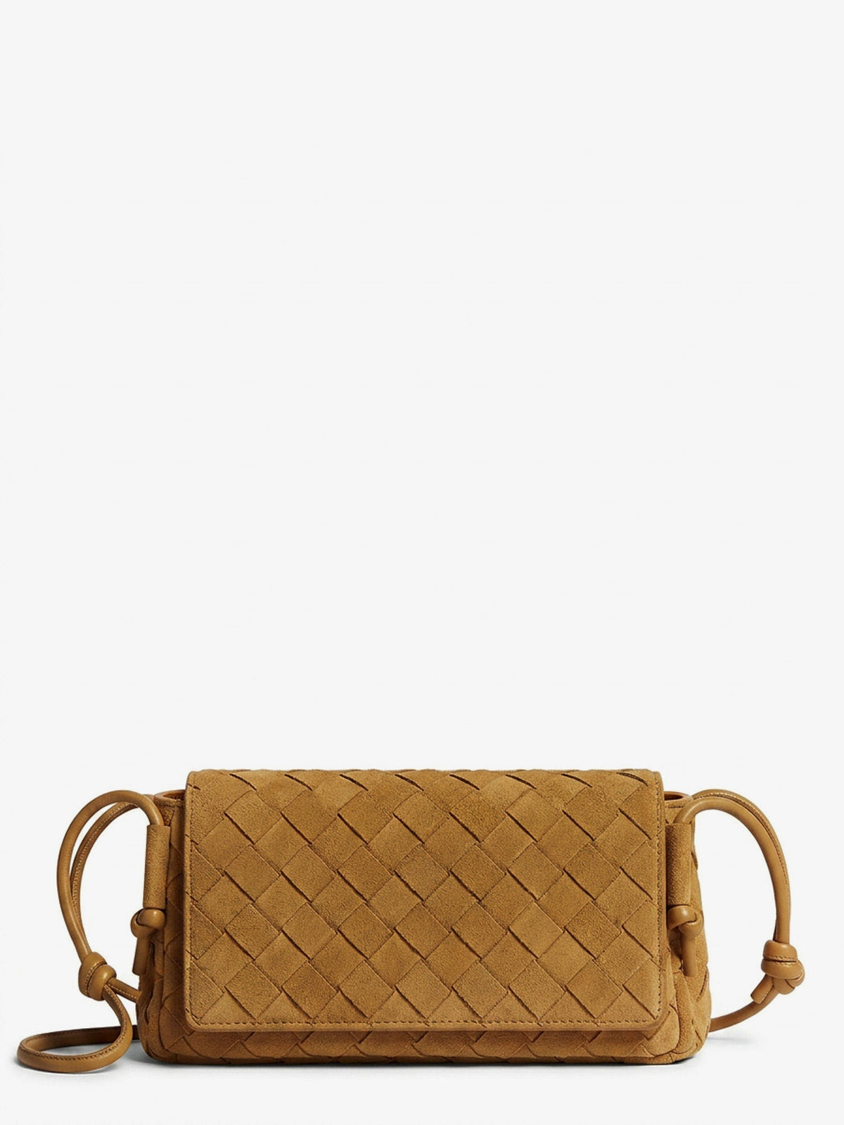 Bottega Veneta Notturno suede pouch - Amber-Gold