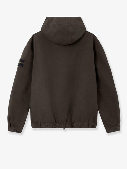 Stone Island Hooded organic cotton jacket - Coal Grey