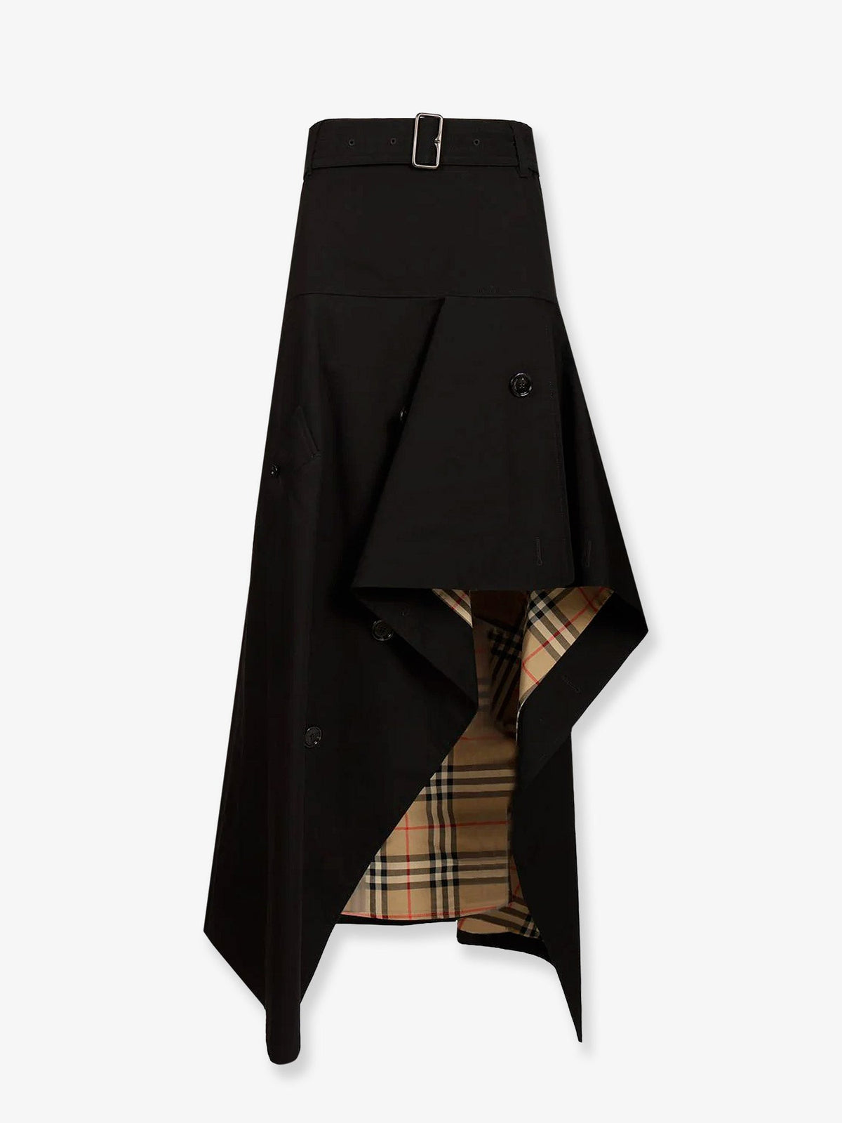 Burberry Heather Asymmetrical Trench Skirt - Black