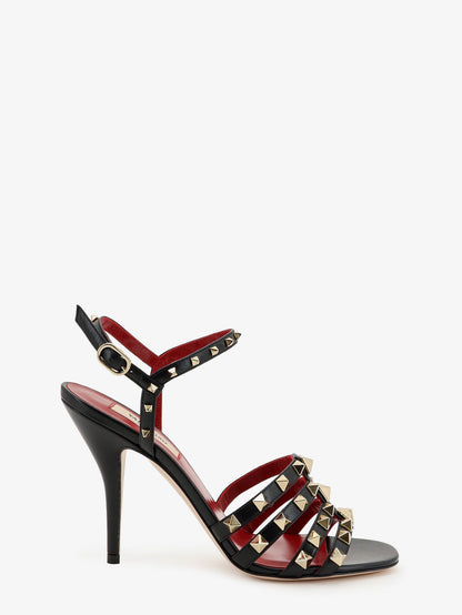 Valentino Garavani Rockstud leather sandals with iconic all-over studs - Nero