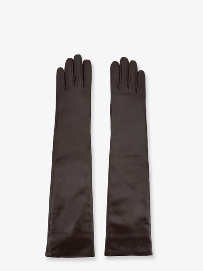 The Frankie Shop Veneto leather gloves - Dark Brown