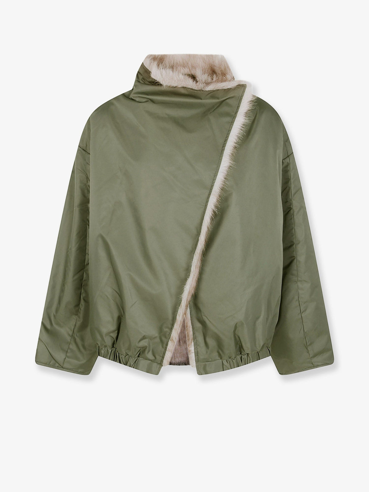 The Frankie Shop Vera reversible nylon and synthetic fur jacket - Beigegreen
