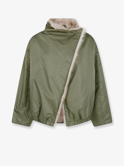 The Frankie Shop Vera reversible nylon and synthetic fur jacket - Beigegreen