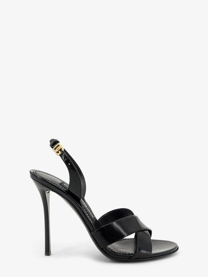 Dolce & Gabbana Keira shiny calfskin leather sandals - Nero