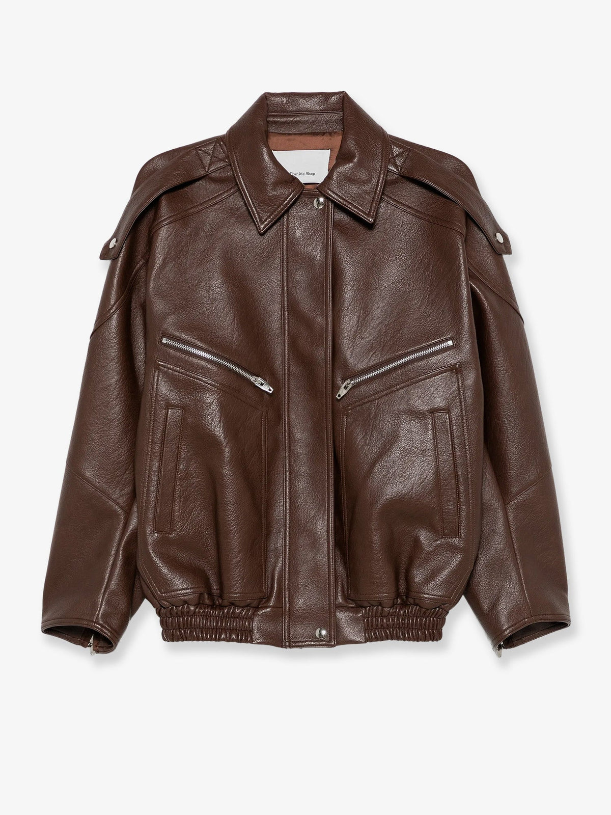 The Frankie Shop Hudson faux leather jacket - Brown
