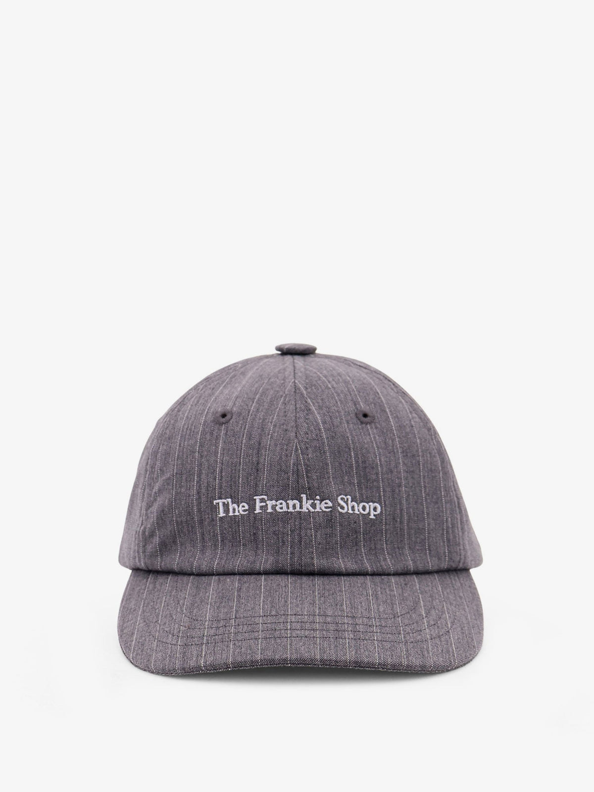 The Frankie Shop Frankie Baseball Cap - Charcoal/White Pinstripe