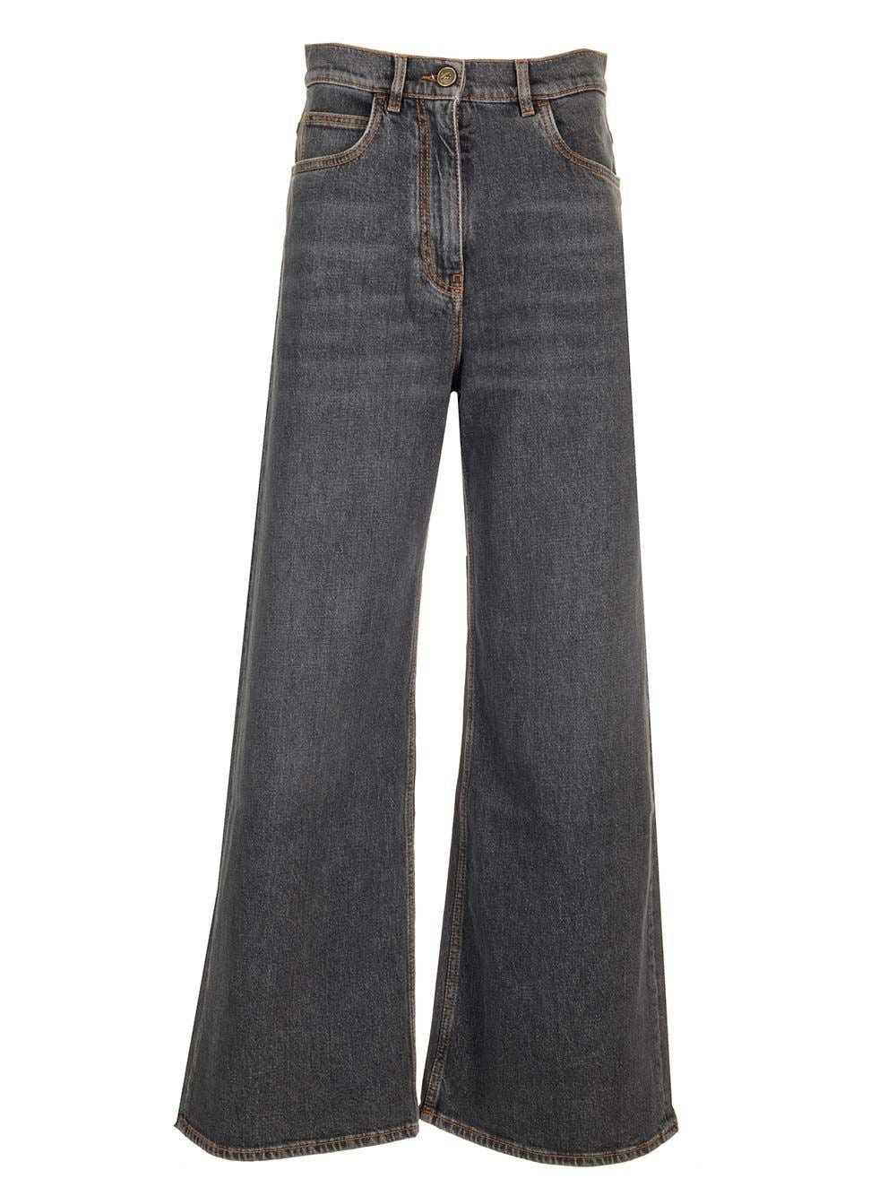 Etro Wide Leg Jeans - Grey