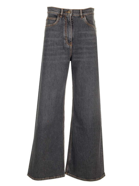 Etro Wide Leg Jeans - Grey