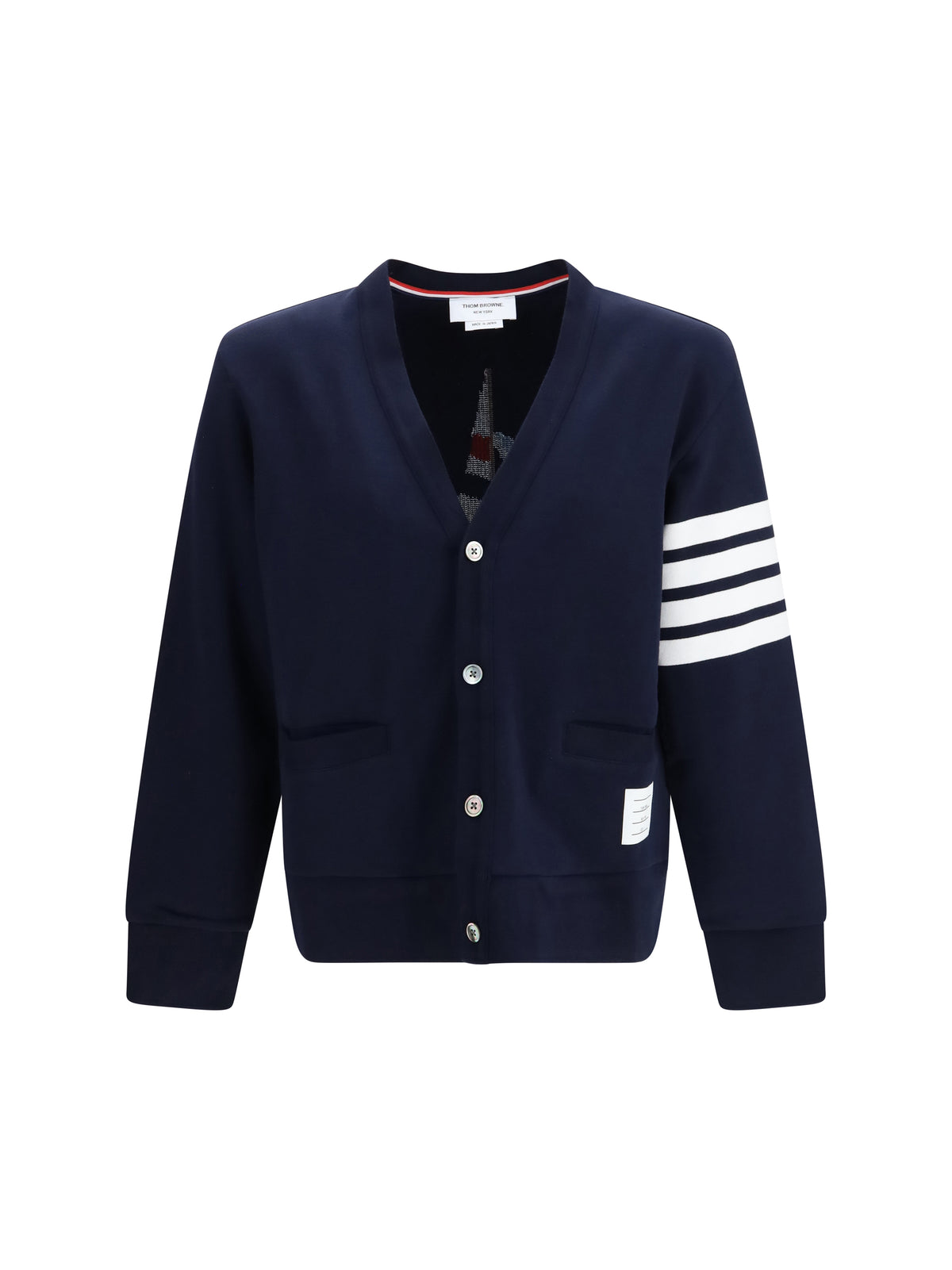 Thom Browne 4-Bar Boat cotton Cardigan - Navy