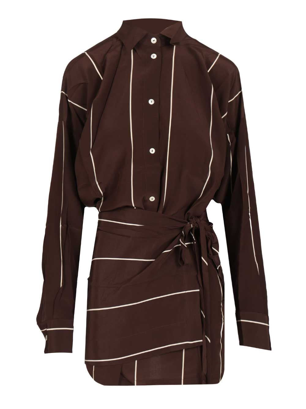 Bondi Born Mini Silk Dress Orta - Brown