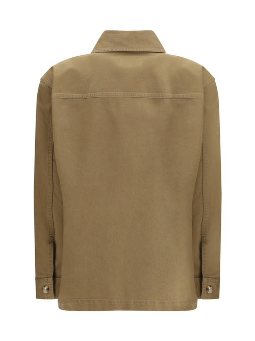 Saint Laurent Cassandre Overshirt in cotton and linen gabardine - Savane