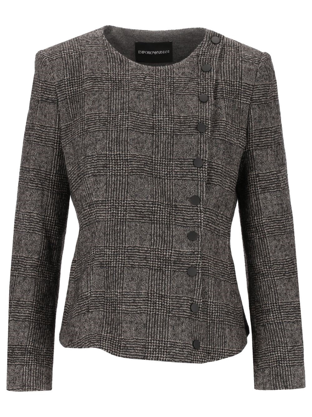 Emporio Armani Checked Wool Jacket - Grey