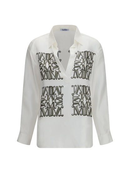 Max Mara Printed silk twill Shirt - B.Co Seta/Khaki Dark