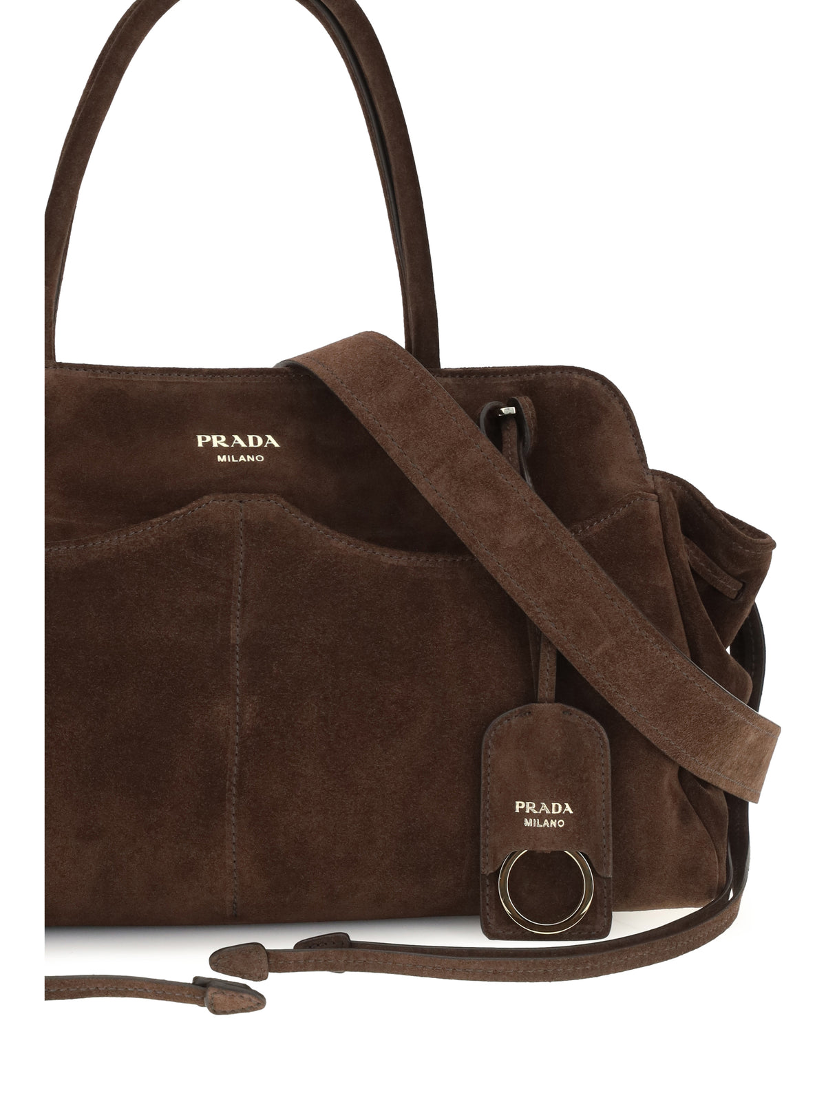 Prada Carry large suede Handbag - Moro