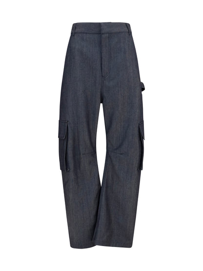 Balenciaga Denim print Cargo Pants - Dark Navy