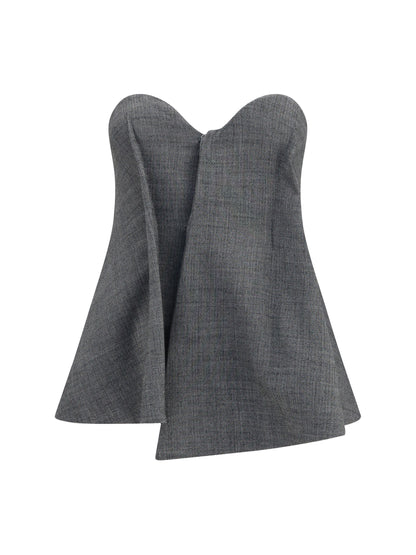 Magda Butrym Asymmetrical wool Corset - Grey