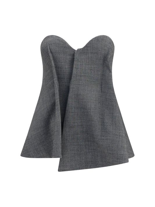 Magda Butrym Asymmetrical wool Corset - Grey