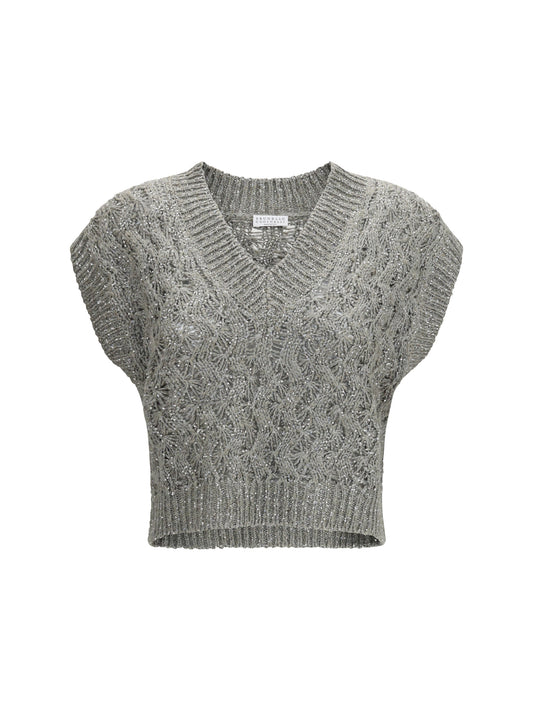 BRUNELLO CUCINELLI Silk blend sequined Vest