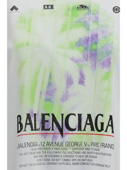 Balenciaga Printed cotton T-shirt - Full White