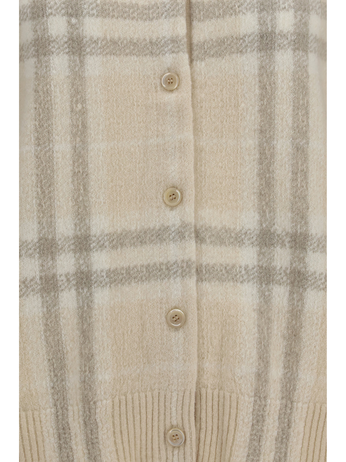 Burberry Check cashmere Cardigan - Ecru Beige